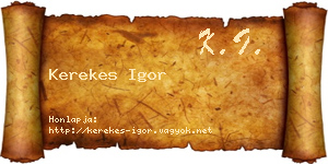 Kerekes Igor névjegykártya